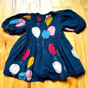 Pink chicken balloon baby dress 12/18mo